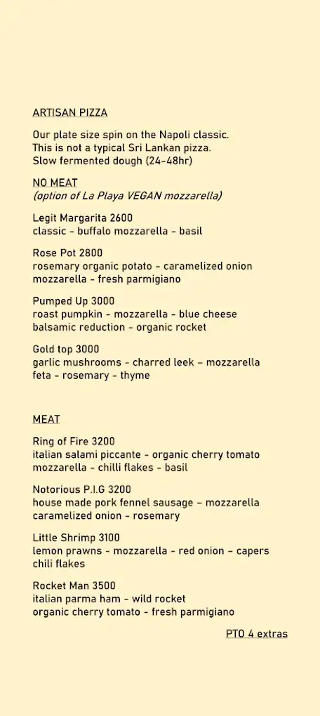La Playa Hiriketiya menu page 6