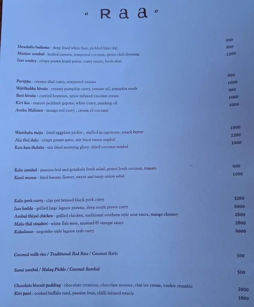 Raa menu page 2