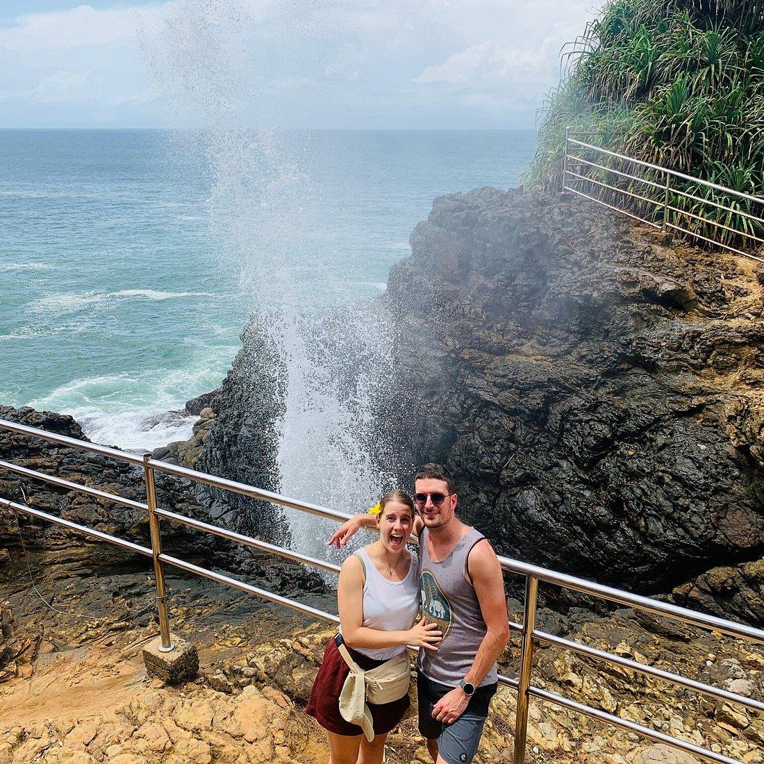 Kudawella coast — blowhole viewpoint and Indian Ocean horizon