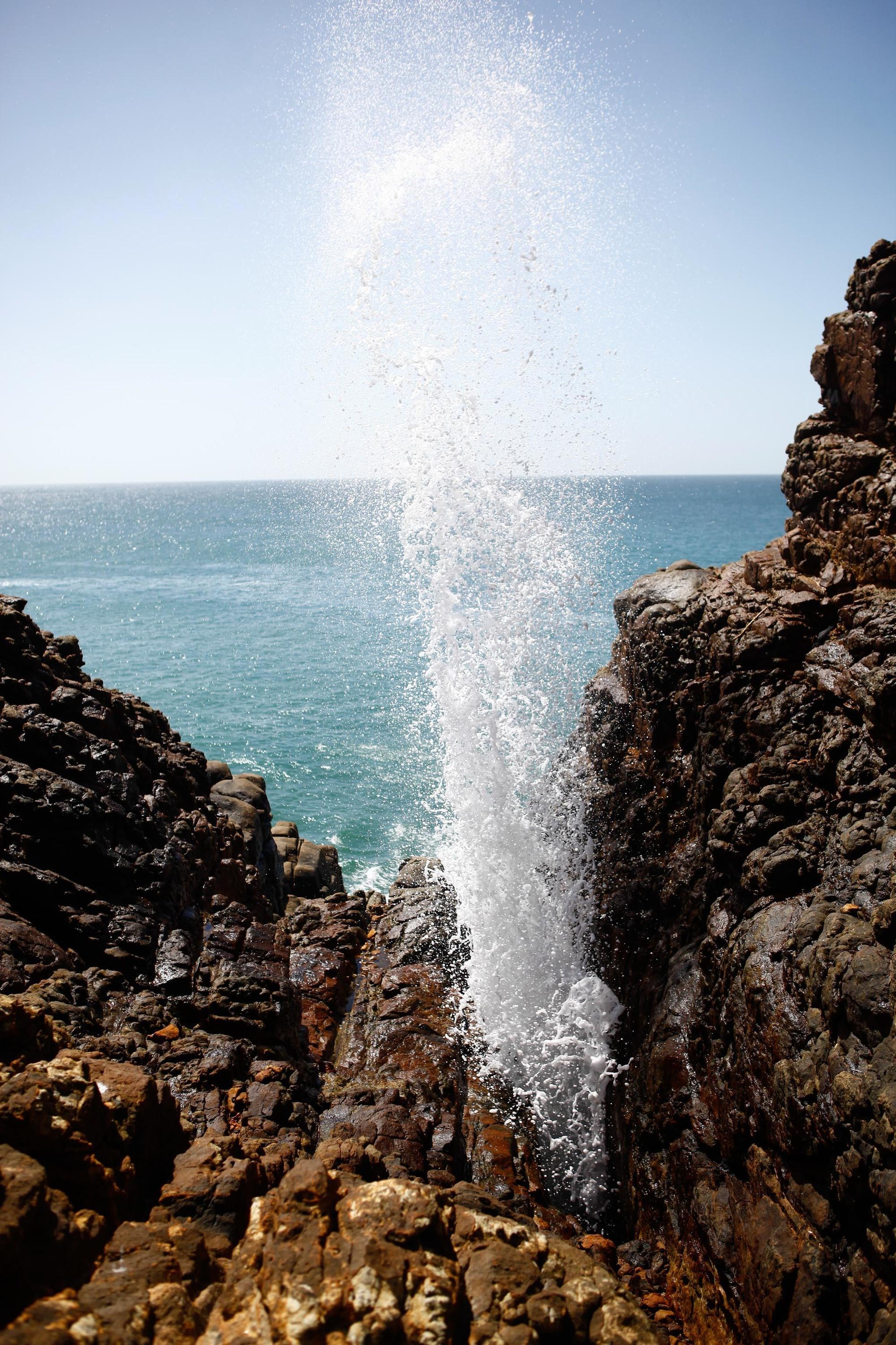 Hummanaya Blowhole — water jet and cliff path near Kudawella village