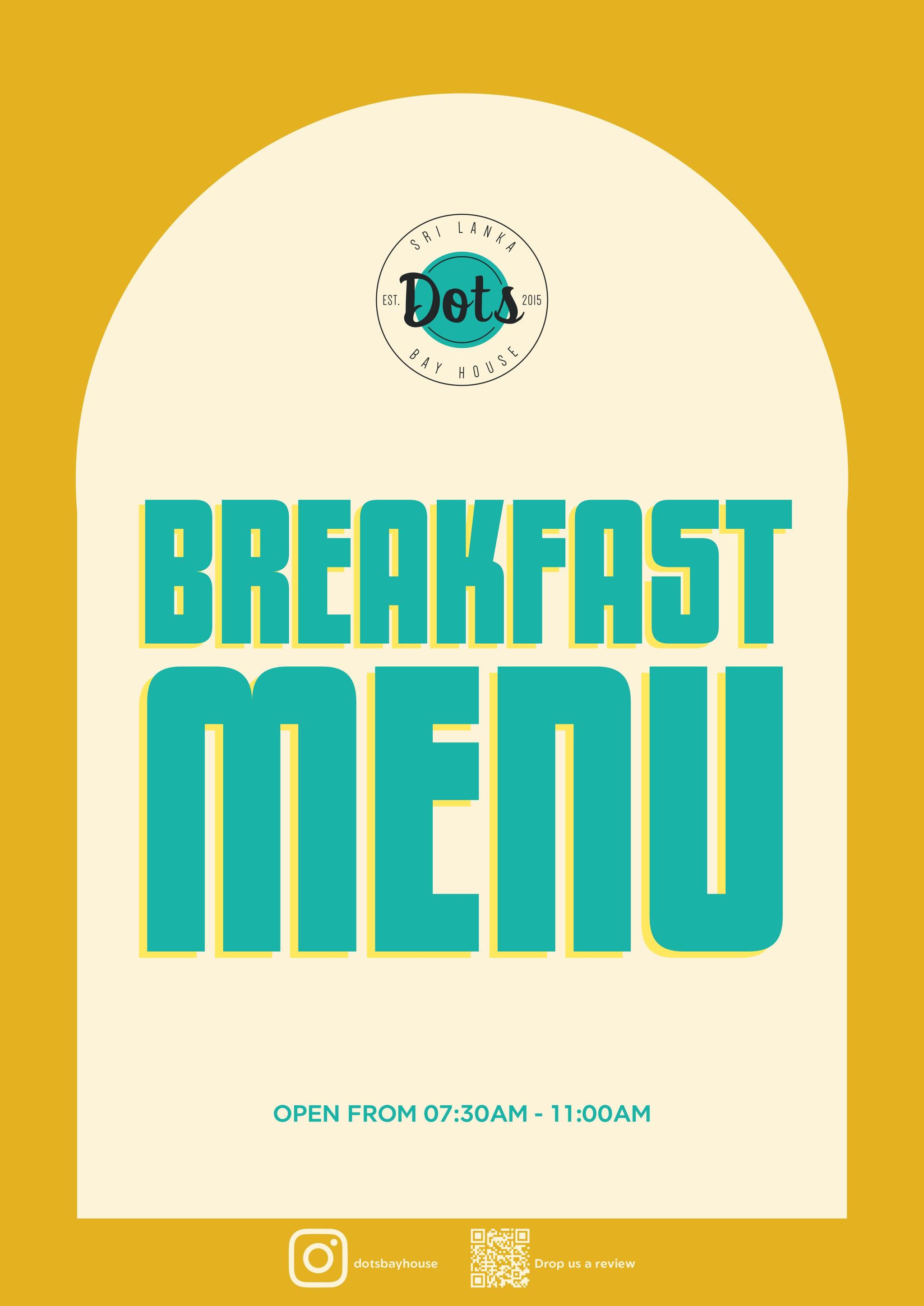 Dots Bay House menu page 1