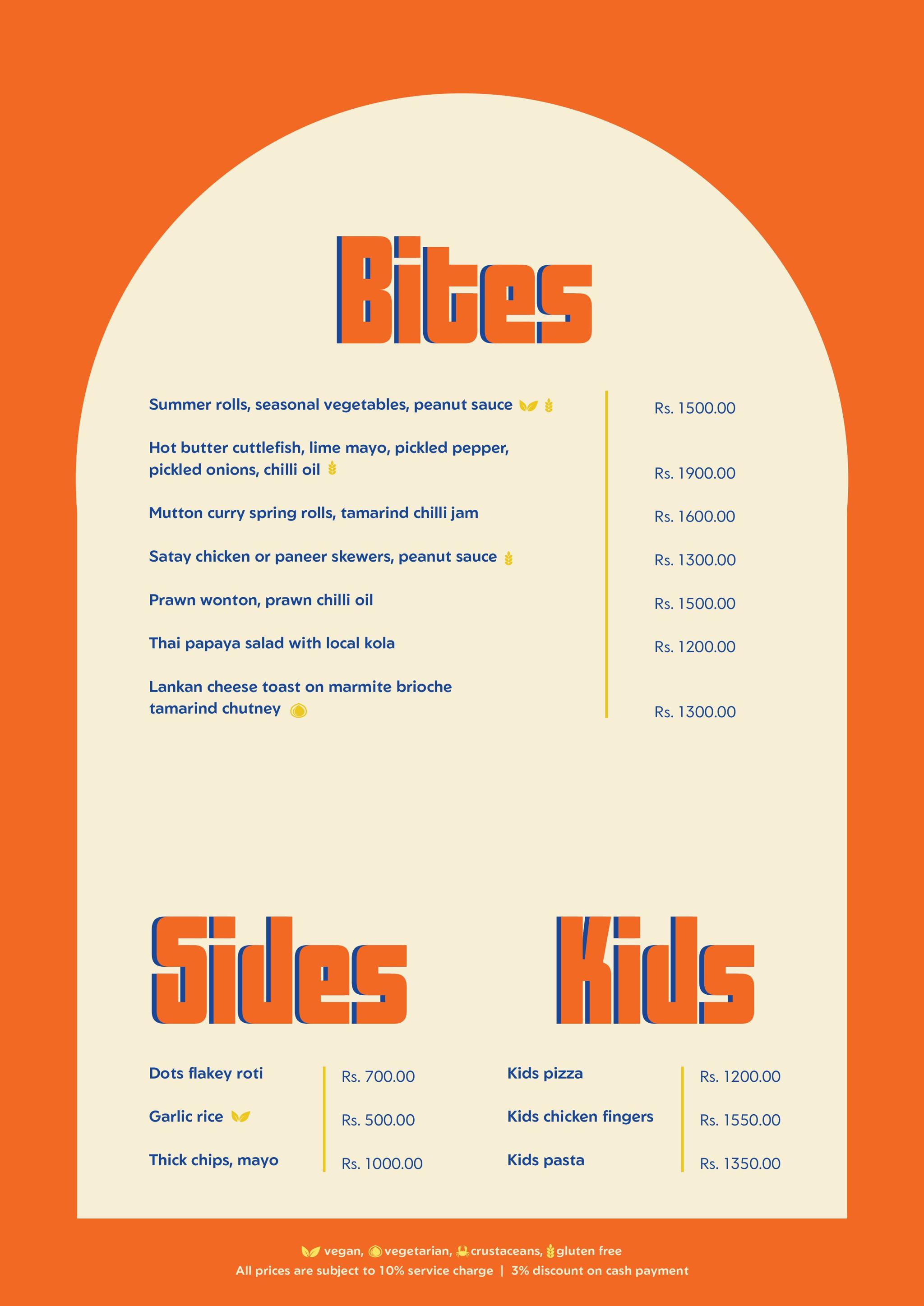 Dots Bay House menu page 4