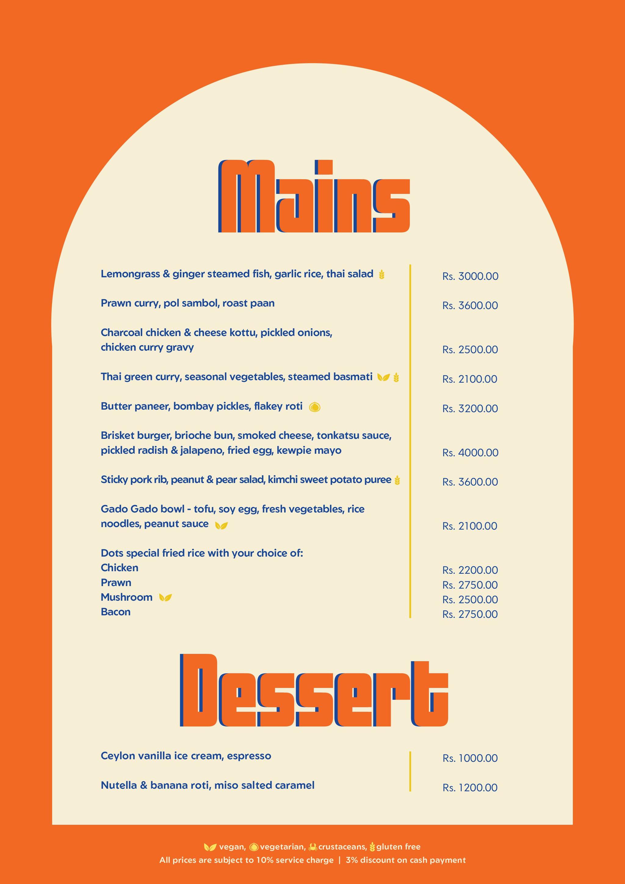 Dots Bay House menu page 5