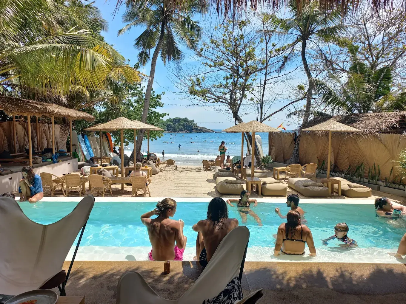 La Playa Hiriketiya beachfront dining area