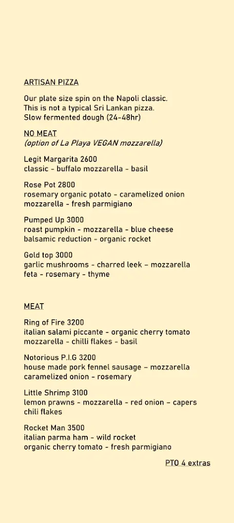 La Playa Hiriketiya menu page 6