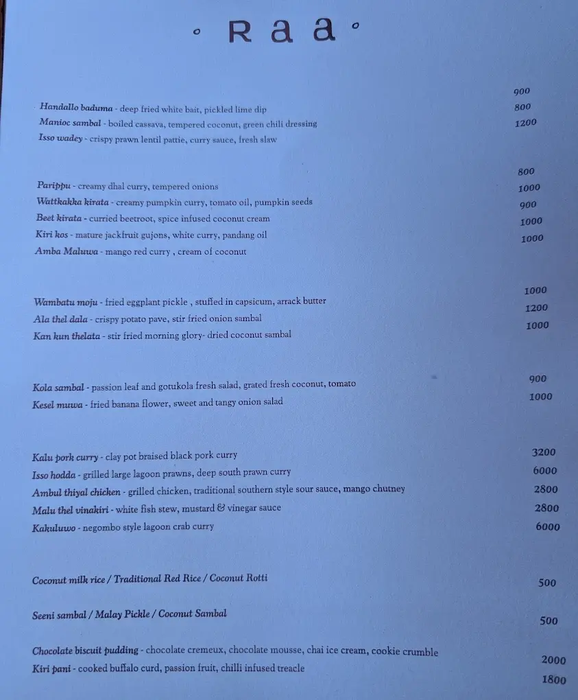 Raa menu page 2