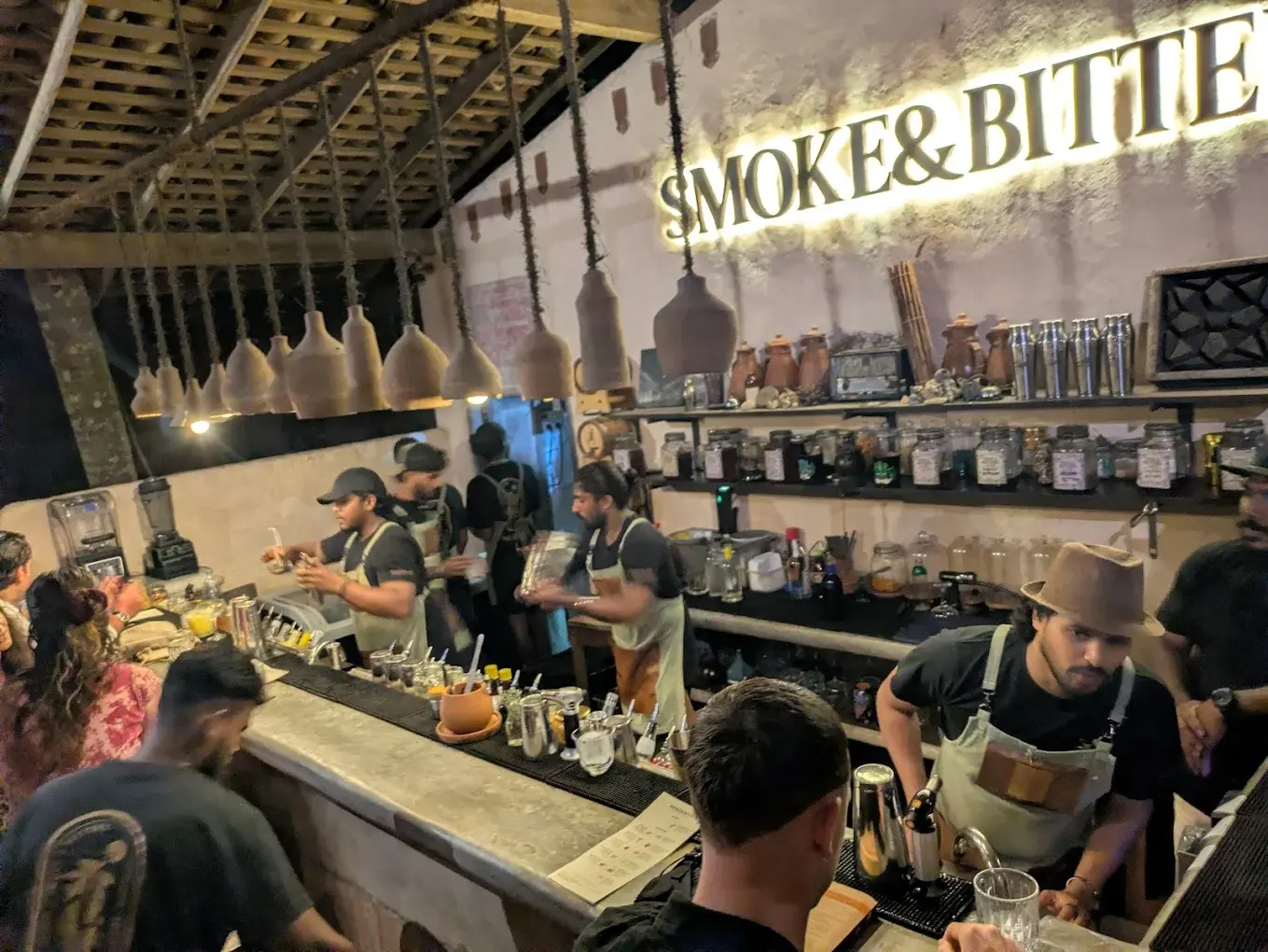 Smoke & Bitters Hiriketiya bar and seating