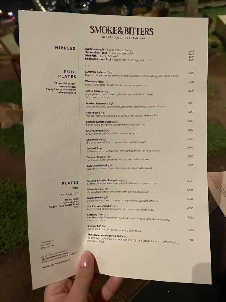 Smoke & Bitters menu page 5