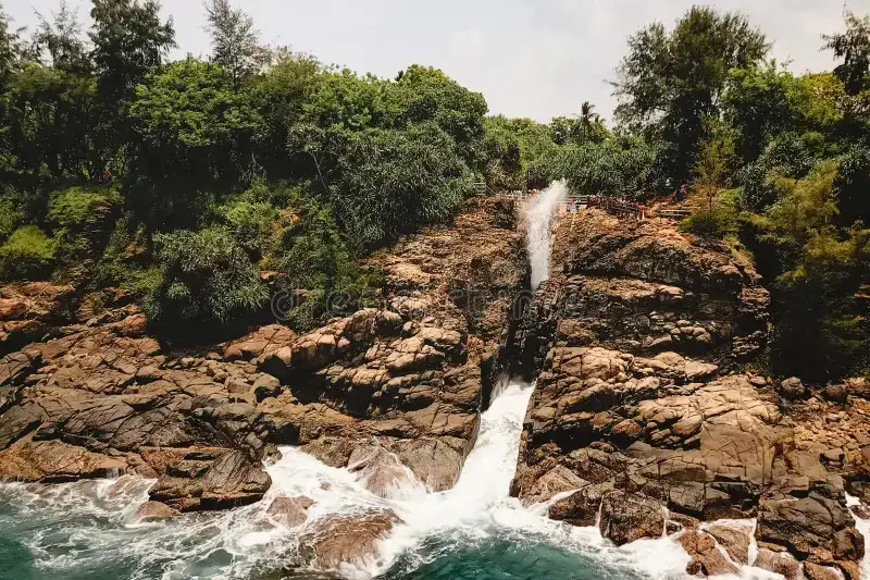 Aerial view of Hummanaya Blowhole