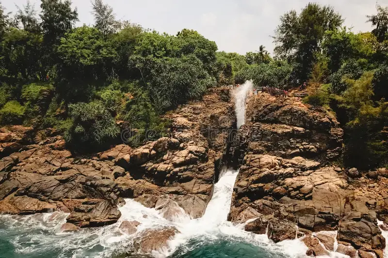Aerial view of Hummanaya Blowhole