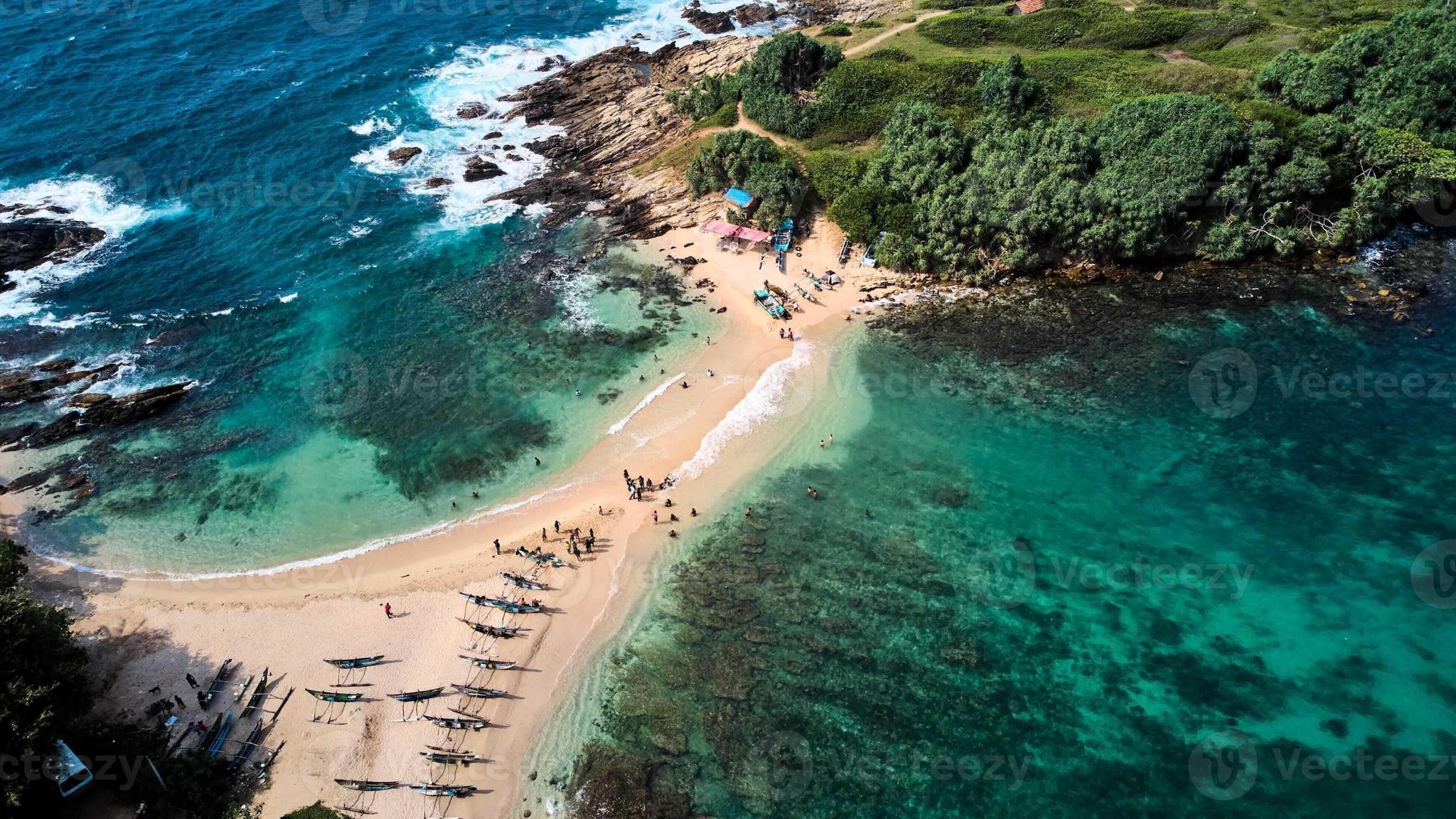 Aerial view of Hiriketiya beach, Sri Lanka