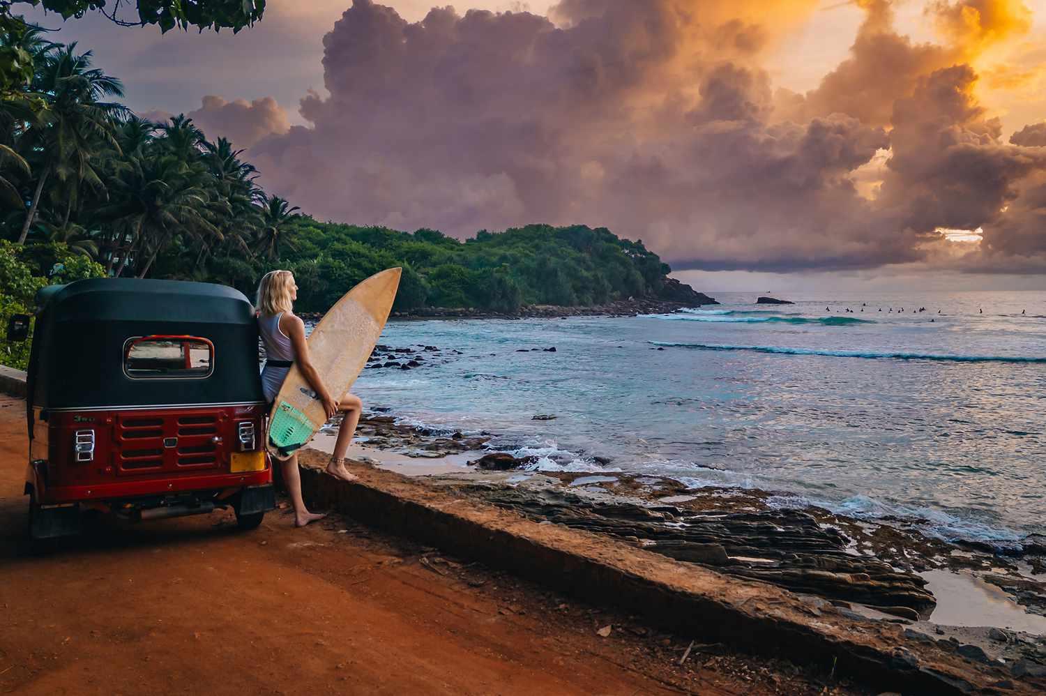 Pro surfer at Hiriketiya